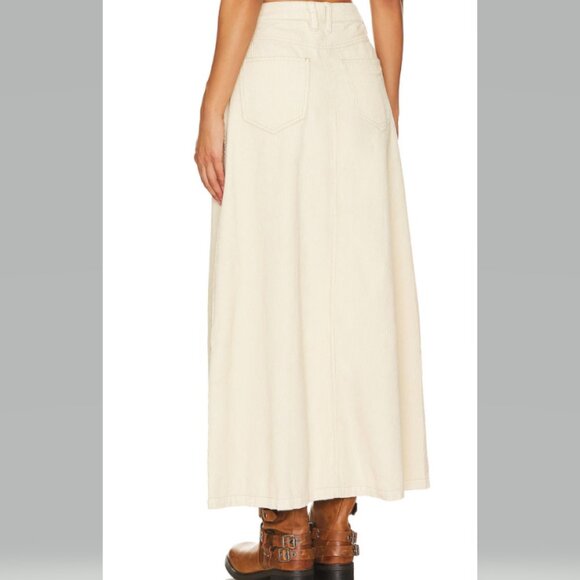 Free People Come as You Are Corduroy Maxi Skirt Beige Size 4 NWT - Picture 2 of 7